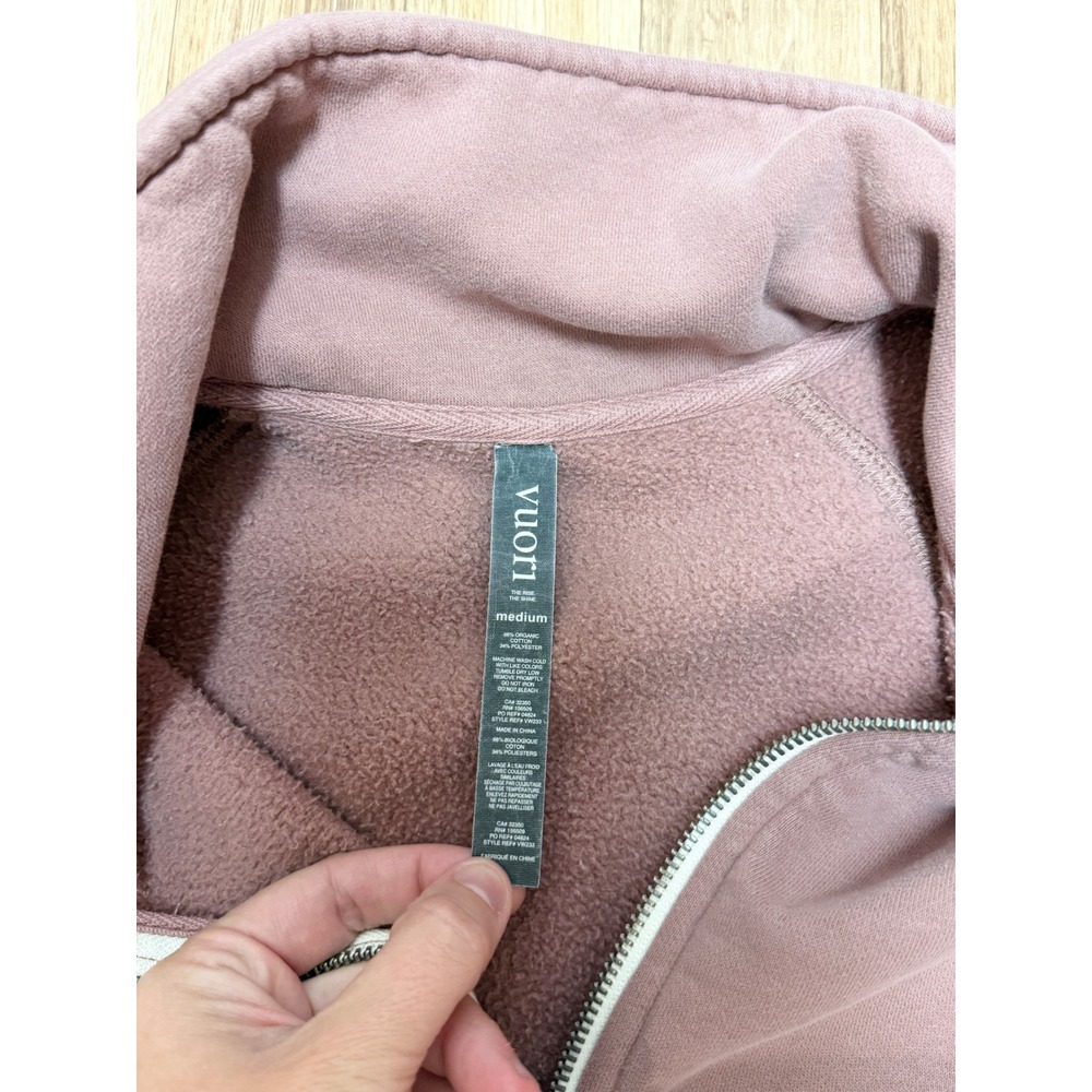 Vuori Restore Half Zip Pullover Dusty Rose Pink Organic Cotton Fleece Medium - Picture 5 of 6